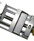 Precision Bench Vise Featuring Dual V Grooves For Secure Round Stock Clamping And Micro Fabrication Jobs Built Legit Tough With Heavy Duty Cast Iron For Rock Solid Grip And Zero Drag Precision Every Time, compact design with gray metal finish.