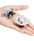 Hand holding Dryer Repair Kit With 6931EL3001F Thermostat And 6931EL3003D Thermal Fuse Thermostat Replacement Parts For Dryers