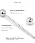 Industrial Barbell Piercing Jewelry 14G Stainless Steel with removable ball end, showcasing screw thread design and quality material.