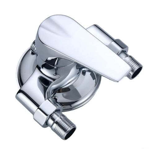 Modern Universal Ch Shower Mixer Faucet Deck Mount Hot & Cold Water Sink T & Shower Fixtures for ContemporaBathrooms and Kitchens top view with chrome finish.