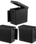 Bulletproof 3 Pack Breakaway Battery Box For Trailers And Travel Trailers Lockable Spare Battery Case in black, 6 x 5.5 x 3.25 inches.