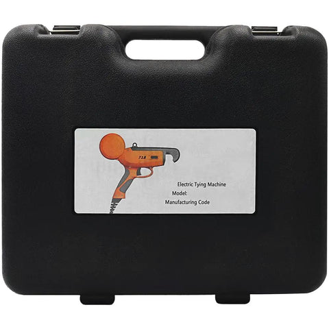 No Sweat Battery Powered Electric Plant Twist Tie Machine For Rapid Trellising And Crop Training Heavy Duty Hand Held Grower Tool For Vineyards Easy On Wrists Runs Smooth With Biodegradable Paper Ties in a hard case.