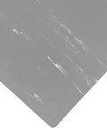 Corner of Sof Tyle Grande Marbleized Gray Anti Fatigue Mat 3 By 5 With Red Stop Non Slip Bottom Durable Rubber Top Close-Up