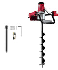 Powerful Electric Post Hole Digger With Reverse Function 1500W 110V 6 Inch Drill Bit, shown with accessories and handle.