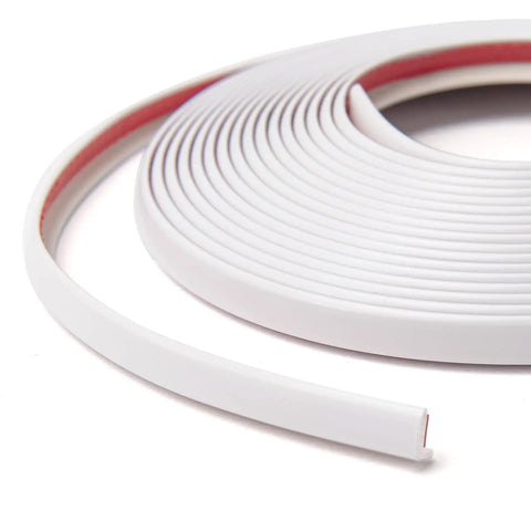 20 Ft Peel And Stick Vinyl Corner Trim For Exterior Tile Walls And Furniture Decor White, roll of flexible PVC edging.