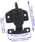 6 Piece Align And Lock Table Connectors Hella Tough Metal Table Leaf Fasteners, black connector with dimensions for secure table assembly.