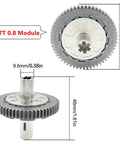57T 0.8 Mod Slipper Clutch Spur Gear For 1/10 Arrma Senton Granite Vorteks Big Rock 3S And 1/8 Typhon 3S Upgrades, front and side view