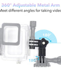 Beefy Aluminum Alloy Extension Arm Kit 2 Pack Pivot Mounts For Action Cameras Like DJI Osmo AKASO CamPark YI In Blue And Black Heavy Duty And Versatile For Cycling Surfing Skiing Snowboarding Mountain Climbing, 360° adjustable arm
