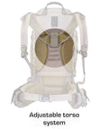 Back view of Full Curl Combo Stone Day Pack With Game Hauling Frame showing adjustable torso system