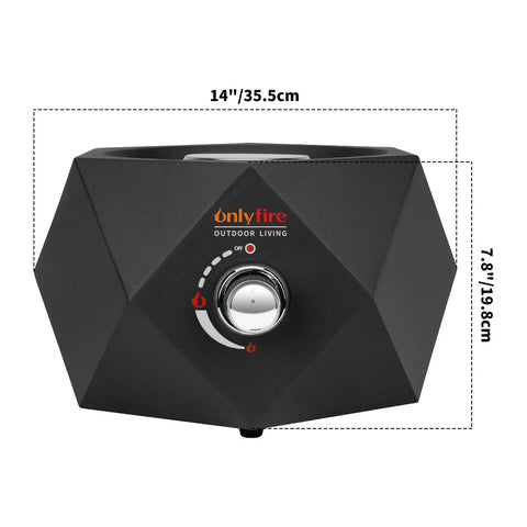 14 Inch Modern Tabletop Gas Fire Pit Portable Fire Pit for Patio Backyard Porch Camping RV Tailgating Side Mounted 5400 BTU black