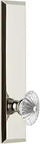 Fifth Avenue Tall Plate Burgundy Knob Single Dummy Door Hardware In Polished Nickel Finish, Forged Brass Construction