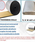 Badass Heavy Duty Heat Shield And Sound Deadening Insulation Mat For Street Car Hood Engine Roof Door Trunk 40 By 60 Inch foam core mat shown rolled and flat.
