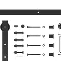 Hardware kit for Dope Mirrored Glass Sliding Barn Door In Black MDF With Hardware Kit And Door Handle Ready To Hang Pre Finished 36 In By 84 In Interior Door With Full Size Mirror Panel For Closets Bathrooms Pantries Laundry Rooms And Bedrooms