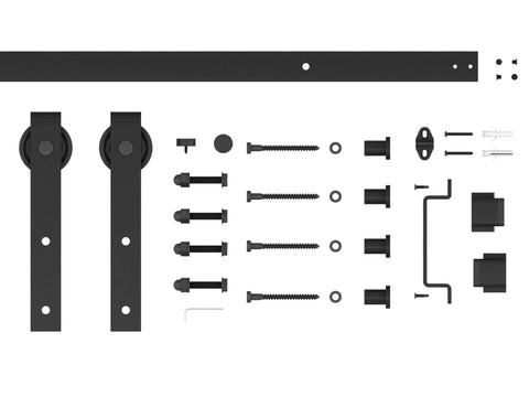 Hardware kit for Dope Mirrored Glass Sliding Barn Door In Black MDF With Hardware Kit And Door Handle Ready To Hang Pre Finished 36 In By 84 In Interior Door With Full Size Mirror Panel For Closets Bathrooms Pantries Laundry Rooms And Bedrooms