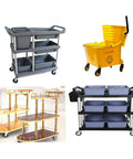 Built Like A Tank Heavy Duty Swivel Casters With Wheel Brake Three Quarter Inch Industrial Rubber Wheels No Sweat Push In Install Black And Yellow For Shop Gear on multiple carts.