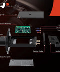 Exploded view of Plug And Play Mass Air Flow Sensor MAF Replacement for Nissan Altima and more, showing components like connector and circuit board.