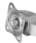 Close-up of Rcniso 10 Pack White PP Universal Casters Wheels showing metal plate and ball bearings for smooth operation.