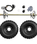 Rear Axle Assembly Kit For Ready To Roll Go Karts 740mm With 29 Inch Wheels Hub Rim Tire Brake Disc Caliper Master Cylinder T8F Chain Sprocket DIY Quad Trike Drift Bike displayed