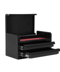 Hella Compact Mini Steel Toolbox With Two Smooth Slide Drawers And Slip Resistant Pads Sits Sweet On Desks For Quick Hardware Swaps And Total Workshop Essentials Clarity Bliss Today, with red liner.