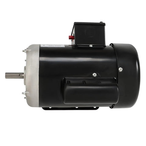 1HP 56 Frame Electric Motor 115V 230V Single Phase Farm Duty CW CCW 1725 RPM Five Eighths Inch Shaft Diameter High Torque For Equipment Ideal For Belt Sander Grinder Drill Press And Other Farm Shop Machines, black side view
