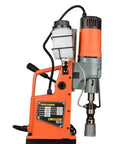 High Power Magnetic Drill for Steel Plate Metalworking With Stable Magnetic Base and Deep Hole Drilling, an industrial tool side view