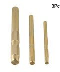 Brass Drift Punch Set 3 Piece With Non Sparking Pin Remover And Knurled Grip Soft Face Hammer Punch Kit