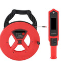 Nifty Pipe Blockage Detector And Rugged Wall Scanner For Plumbers with a red cable reel and handheld unit.