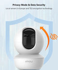 4MP QHD Indoor Pan Tilt Security Cam With Plug In WiFi Night Vision Baby Monitor 2 Way Audio Motion Tracking And Sound Alerts
