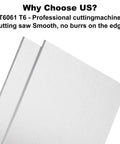 Two Pack 6x6 Aluminum Sheet Metal 0.236 Inch Thick 6061 T6 Flat Plate, polished and deburred, with smooth edges.