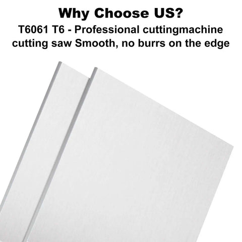 Two Pack 6x6 Aluminum Sheet Metal 0.236 Inch Thick 6061 T6 Flat Plate, polished and deburred, with smooth edges.
