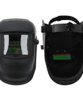 Stylish Ultralight Welding Helmet With Automatic Dimming For Serious Industrial Pros Featuring Durable ABS Construction And Solar Power, front and interior view.
