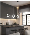 Modern s for Dining Room Decoration Interior for Home Lights for Kitchen Table Light Nordic Style LED Pendant Lights showing three circular lights in a contemporary kitchen.