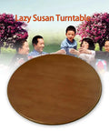 Big Shot Wooden Lazy Susan Serving Tray Smooth Operator Turntable with a durable light brown surface for easy shared dining.