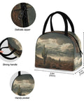 Desert Cactus Insulated Lunch Bag For Women And Men With Fashion Print featuring strong handles, delicate zipper, and handy pocket.