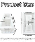 Diagram of Concrete Hollow Brick Mold for DIY Garden Walls and Borders with dimensions, showing durable ABS plastic material.