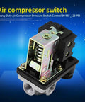 Air Compressor Pressure Switch With Red On Off Knob Durable Four Port Inlet Easy Install High Performance PSI Control