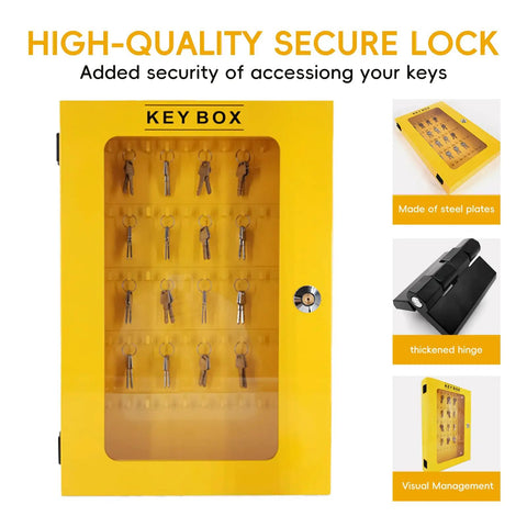 Lockout Tagout Cabinet Wall Mount Key Box With 50 Hooks High Capacity LOTO Key Locker For Home Office Or Rental Property Unfilled No LOTO Devices Included Easy Labeling And Sorting