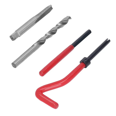 M8x1.25 Thread Repair Kit With 30 Pcs High Speed Steel Helical Inserts And Drill Bits, Red Auto Engine Rethreading Tool Set For Cars, Trucks, Motorcycles, Maintenance And Repair, tap and drill tools