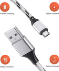 3 in 1 USB Charging Cable Set, 5 ft Nylon Braided Multi Charger Cable, 3 Pack Universal Type C Micro USB USB A Connectors for Phones, Tablets, and More, Fast Charge, Travel Ready, Shareable Cord with USB-A to USB-C plug close-up