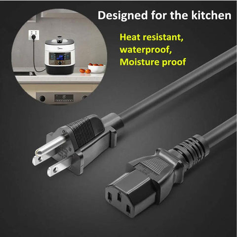 Replacement Power Cord EZ Fit For Instant Pot Ultra Rice Cooker Soy Milk Maker Microwave And Other Kitchen Appliances Cable