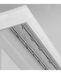 High Quality Two Layer Sliding Barn Door Track With Curtain Valance wall-mounted rail showcasing smooth gliding dual roller system.