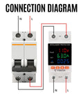 Connection diagram of Adjustable Over And Under Voltage Protector Smart Circuit Breaker 110 To 230 Volt Ac 2P 63A.