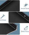 Keep Your Doors Bone Dry With This Badass Heavy Duty Aluminum Rain Drip Guard Featuring A Thickened 40 Inch Black Design, showing smooth surface and hook design.