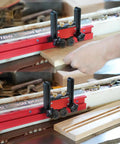 Heavy Duty Bearing Roller Featherboards For Table Saw Router Table Band Saw Push Fence Jig With Spring Loaded Polyurethane Fins in use.