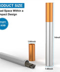 Welding rod storage tube, 14-inch metal canister with orange cap and silver body, stores welding rods.