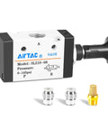 Manual Push-Pull 3-Way Valve With Hand Lever, 2 Position, 1/4 Inch NPT Pneumatic Control For Air Systems, Durable 3L210-08 Valve