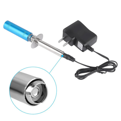 Nitro Starter Kit With Nitro Igniter, Glow Plug Driver, Charger shown in close-up with plug and highlighted tip, AA battery ready