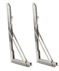 Heavy Duty Folding Shelf Brackets Stainless Steel Wall Mounted 15.6 Inch Load 551 Lbs with Smooth Edges for Workbench shown upright