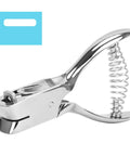 Tough As Nails Heavy Duty Handheld Hole Punch for ID cards and PVC, zinc alloy, sharp blade, spring action, oval slot design for clean holes.