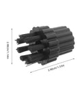 6 Piece Steam Cleaner Brush Heads Replacement, Heavy Duty Nylon And Plastic Attachments, brush head close-up with black nylon bristles.